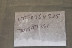 7075 – T7351 Plate – 0.375″ x 5.25” x 7.6″ *1.4lbs*