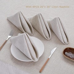 Linen Tablecloth 100% Pure Linen Table Cloth for Rectangle Tables Machine