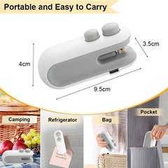 Mini Heat Bag Sealing Machine Package Sealer Bags Plastic Food Sealer Clip Bag