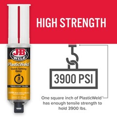 J-B Weld Plasticweld Epoxy Syringe 2 Part Glue Adhesive Plastic Repair Jb 50132