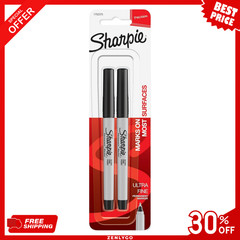 SHARPIE 37161PP Permanent Markers, Ultra Fine Point, Black, 2 Count