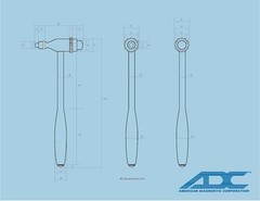 Neurological Reflex Hammer with Built-in Brush, Adjustable Handle, Medical Tool