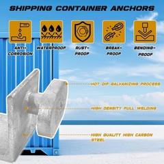 Shipping Container Anchors 4 Pack Hot Dipped Galvanized Steel Side Twist Lock