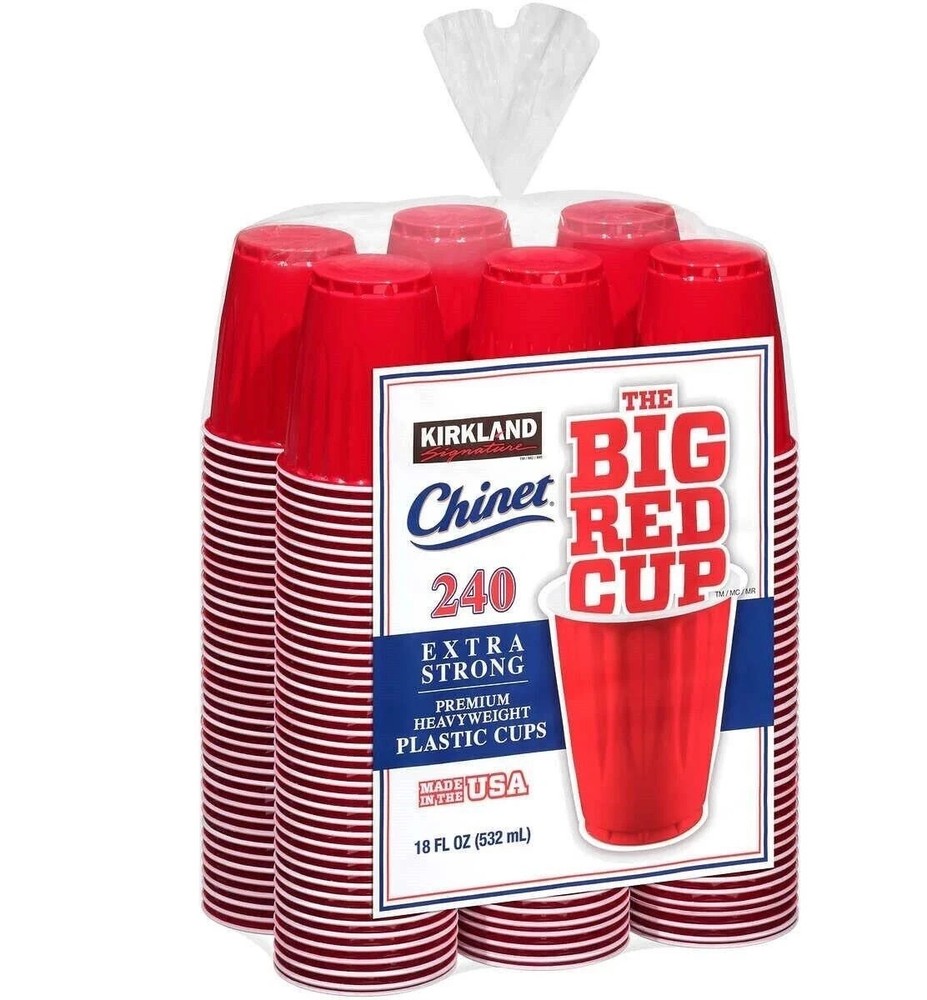 Kirkland Signature Chinet 18 oz Disposable Plastic Cups, Red, 240-count Kitchen