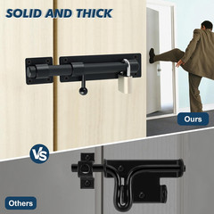 Alise 6 Inch Heavy Duty Slide Bolt Latch, SUS304 Stainless Steel Barrel Bolt Loc