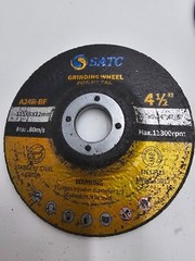 Qty 5 SATC 4 1/2″ x 0.24″ x 7/8″ Abrasive Grinding Wheel A24R-BF 13300 Max RPM