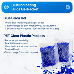 [500 Packets]10 Gram” Dry & Dry” Blue Indicating Silica Gel Packets – Reusable