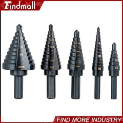 Findmall 5 Pack Oxide M2 Multiple Hole 50 Sizes 1/8- 1-3/8″ HSS Step Drill Bit
