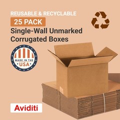 AVIDITI Small Shipping Boxes, 9″L x 6″W x 6″H (25-Pack) Heavy 9x6x6, Kraft
