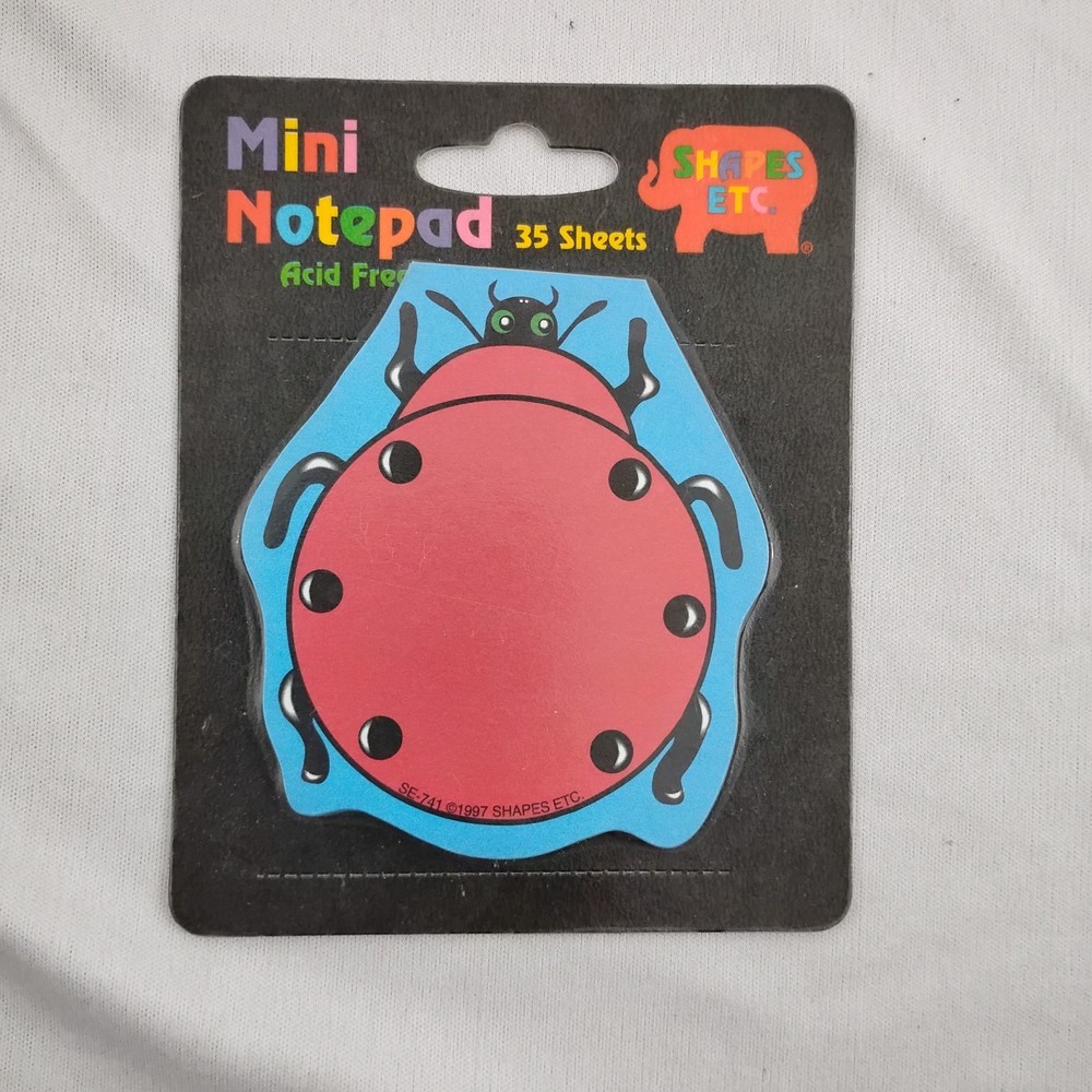 Vintage Shapes Etc. Mini Notepad 35 Sheets Ladybug