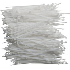 4 inch White Cable Management Zip Ties 1000 Pcs 18 Pounds Tensile Strength