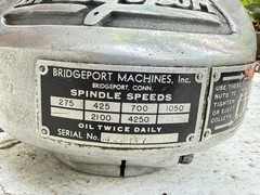 Bridgeport Machines M-Head Milling Machine Head Casting Cover W/ Spindle & Belt
