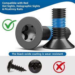 101Pcs Red Dot Sights Screws Kit – Alloy Steel Flat Head Screws for Optics Mo…