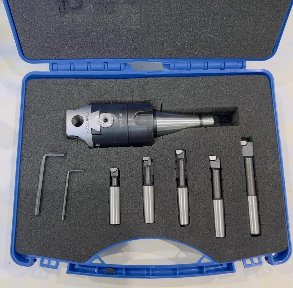 Gripfast 2″ Boring Head with ISO30 Shank & 5pcs Brazed Tools in Plastic Case