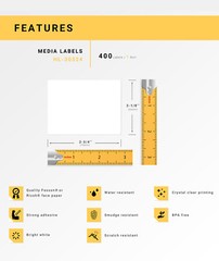 30 Rolls of 400 Media/Badge Labels in Cartons for DYMO® LabelWriters® 30324