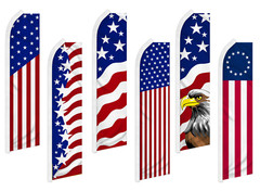 Large USA Advertising Flutter Feather Flag Swooper Flag Betsy Ross American Flag