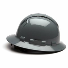 Pyramex Ridgeline Vented Full Brim Hard Hat with 6 pt suspension – Slate Gray