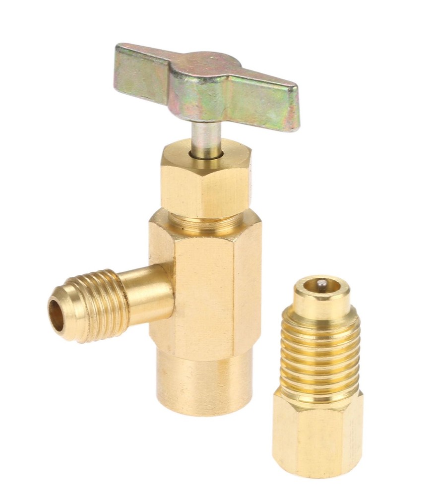 R1234YF SelfSealing Can Tap with R134A Tank Adapter, 1/2’’ to 1/4’’ SAE Refri…