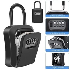 Lockbox Key Lock Box For Outside-Combination For House Key-Portable/Wall Mounted