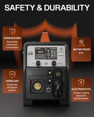 HITBOX 200A Pro MIG Welder Double Pulse Aluminum MIG TIG MMA Welding Machine USA