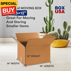 Moving Boxes Medium 18″L x 14″W x 12″H 10-Pack | Corrugated Cardboard Box for Sh