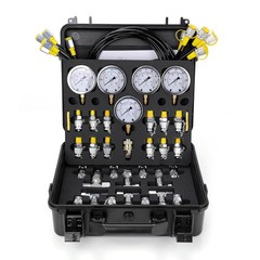Hydraulic Pressure Test Kit 5 Gauges 13 Couplings 14 Tee Connectors 5 Test Hoses