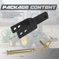 Quick Hitch Adapter for Category 1 Top Link Bracket Adjustments