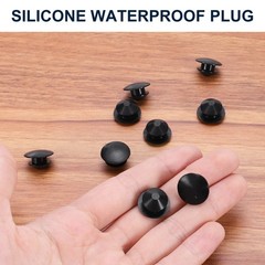 10pcs Hole Plug 1/2 Inch (12mm) Button Plugs Fit for 8mm Hole, Black