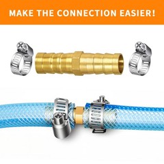 3/8″ Hose Barb Fitting Kit, 3-Pack Brass Straight Connector for Fuel Line, Air,