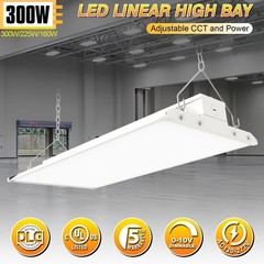 2 Pack 300W LED Linear High Bay Light 45000LM Adjustable 3000K~5000K Commercial