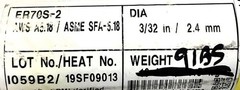 Pinnacle Alloys 9 Pounds of 3/32″ Diameter x 36″ OAL Welding Rod ER70S-2 NOS