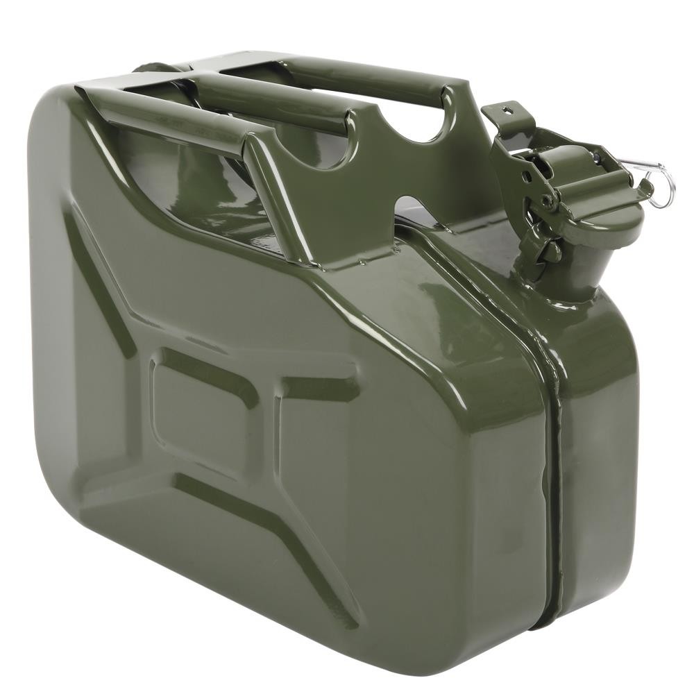 10L 0.8mm Army Backup Fuel Can Gasoline Fuel Can Metal Tank Emergency Green