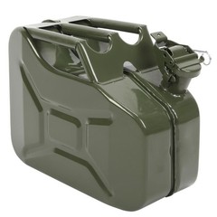 10L 0.8mm Army Backup Fuel Can Gasoline Fuel Can Metal Tank Emergency Green