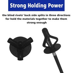 Tri-Fold Exploding Large Head Aluminum Pop Blind Rivets 3/16” * Black-50pcs