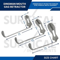 DINGMAN Mouth Gag with Blades Surgical Dental Instruments Stainless German Grade
