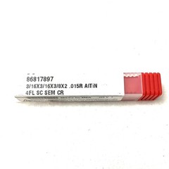 Accupro 86817897 3/16″ 4FL Corner Radius End Mill .015R Solid Carbide AlTiN NEW
