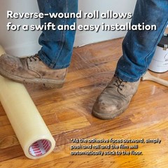 XFasten Floor Protection Film, 24-Inch x 200-Foot, 3 mils, Clear Self-Adhesiv…