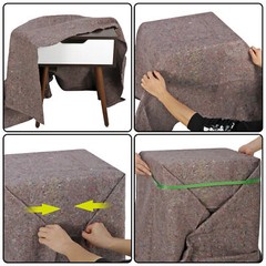 12 Moving Blankets 53×74 inch Heavy Duty Professional Quality Ultra Thick Gray
