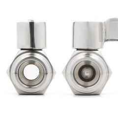 U.S. Solid 2pcs 304 Stainless Steel Mini Ball Valve 1/2 in FNPT x 1/2 in MNPT