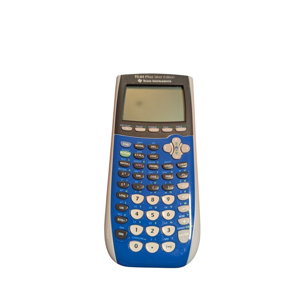 Texas Instruments TI-84 Plus Silver Edition Graphing Calculator Blue Silver