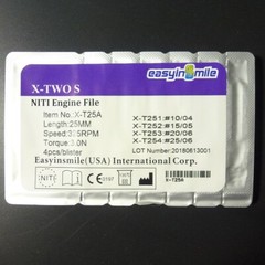4pcEasyinsmile Endo Rotary Files Dental Root Canal NITI Files X-TWO S Cross 25MM
