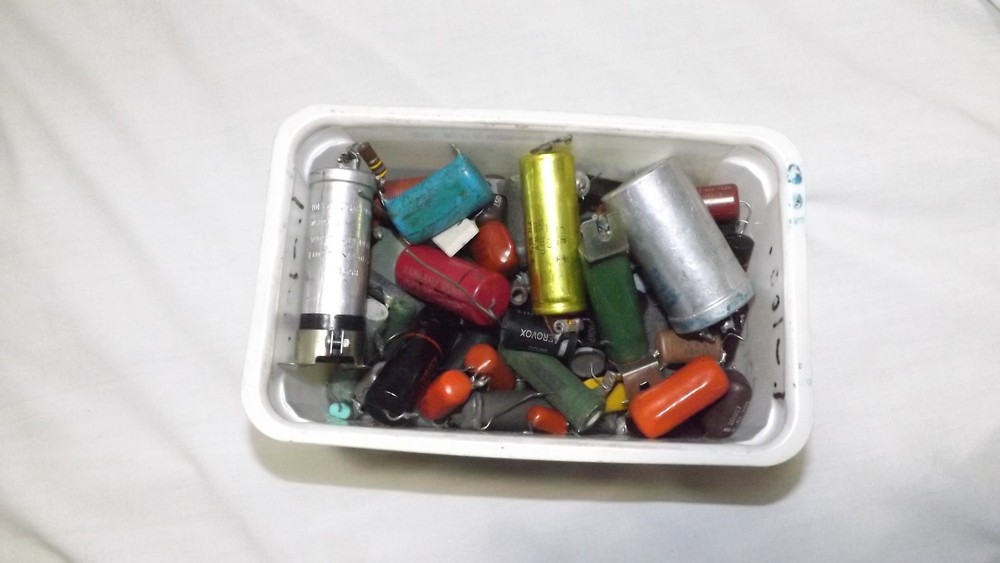 One Pound of Vintage Capacitors – Various Values – Some High Wattage