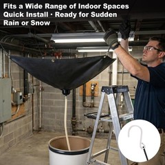 Tredre Ceiling Leak Diverter Drain Tarp, Heavy Duty 420D Oxford Fabric Roof C…