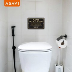 Please Do Not Flush Sign – 6×4 Inch Acrylic Bathroom Sign Waterproof & Durabl…