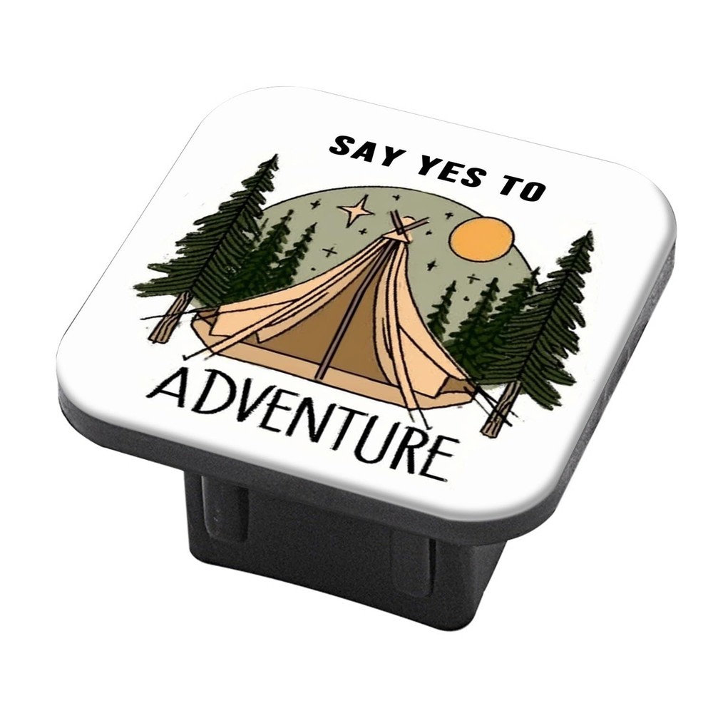 Hitch Cover Fits for 2-Inch Hitch,Say Yes to Adventure Trailer Hitch Cover Tu…