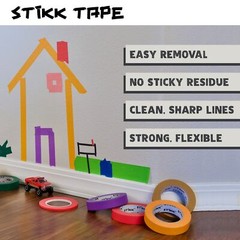 Stikk Painters Tape – 3pk White Painter Tape – 1/4 inch x 60 yards – Paint Ta…