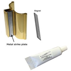 3″ Bright Gold Frameless Shower Door Handle with Magnet/Silicone Sealant