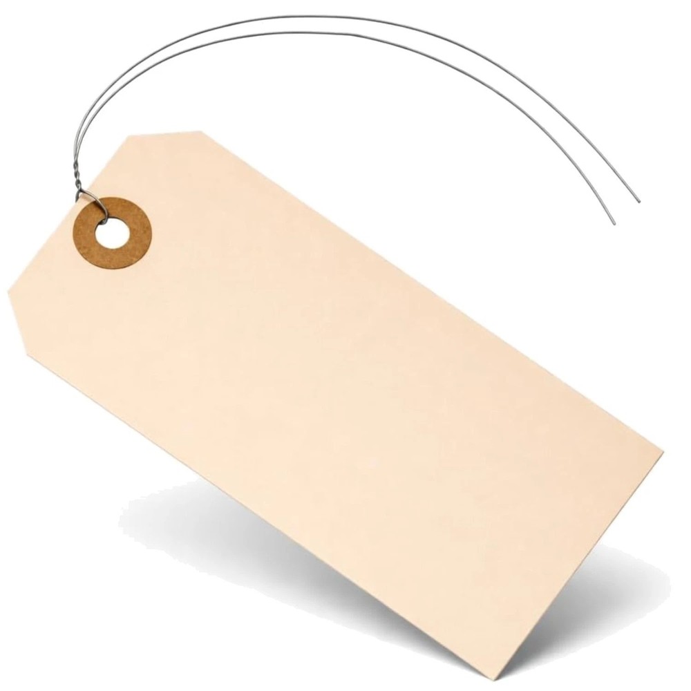 4 3/4″ x 2 3/8″ Manila Tags with Wire – Pack of 200