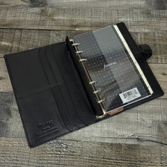 Filofax Nappa Personal Organizer Black Deluxe Nappa Leather 2016 Inserts NEW