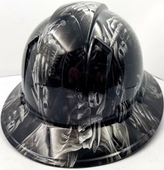 Hard Hat custom hydro dipped , OSHA approved FULL BRIM ,FTW GRIM REAPER UP YOURS